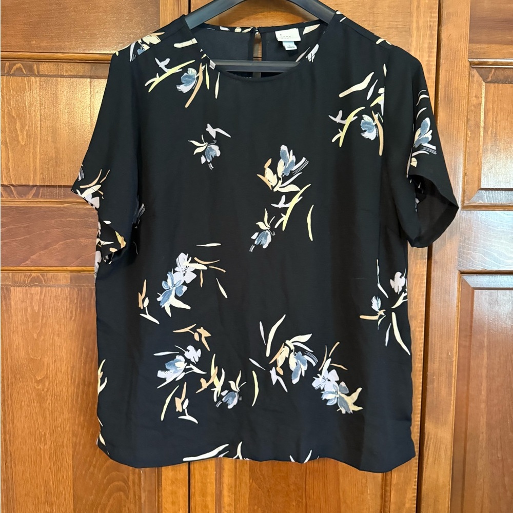 Black Floral Women's Top